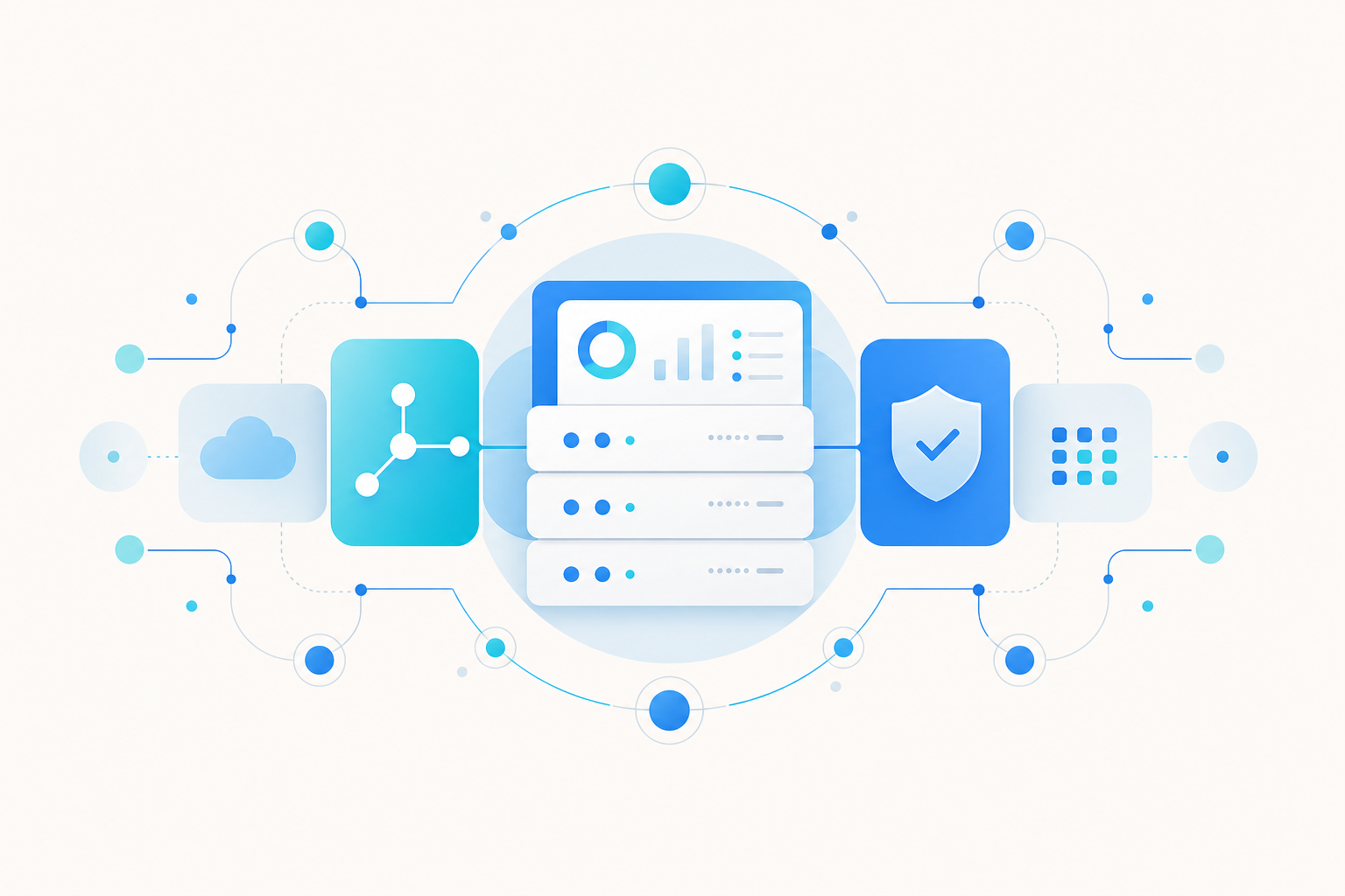 Abstract illustration of infrastructure and dashboards